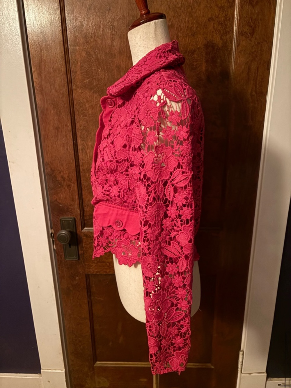 Anthropologie Dolan Left Coast Fuchsia Lace Lady Jacket XS - Picture 8 of 12